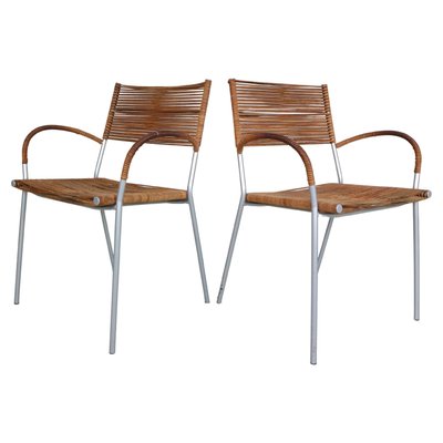 Leather Mis B2 RVS Armchairs by Tito Agnoli for Pierantonio Bonacina, 1990, Set of 2-DT-2026192