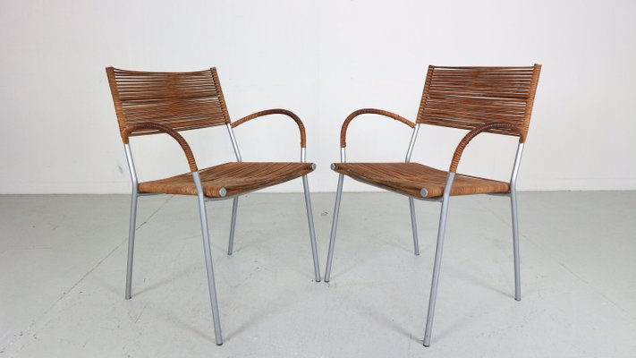 Leather Mis B2 RVS Armchairs by Tito Agnoli for Pierantonio Bonacina, 1990, Set of 2-DT-2026192