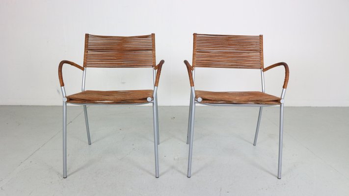 Leather Mis B2 RVS Armchairs by Tito Agnoli for Pierantonio Bonacina, 1990, Set of 2-DT-2026192