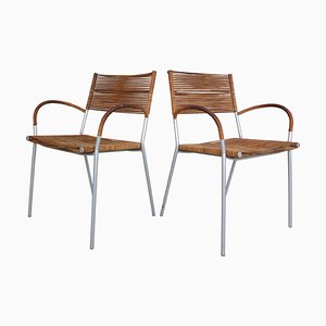 Leather Mis B2 RVS Armchairs by Tito Agnoli for Pierantonio Bonacina, 1990, Set of 2-DT-2026192