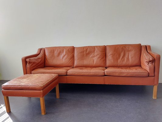 Leather Model 2213 3-Seater Sofa by Børge Mogensen for Fredericia, Denmark, 1962-NV-1357807