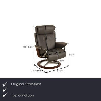 Leather Model Magic Armchair & Stool from Stressless, Set of 2-RQW-1799639