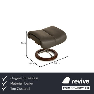 Leather Model Magic Armchair & Stool from Stressless, Set of 2-RQW-1799639