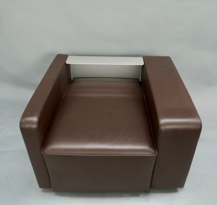 Leather Model ULMO Lounge Chair with Aluminum Back & Side Element by Ulf Moritz for Team by Wellis, 2000s-YLE-870356