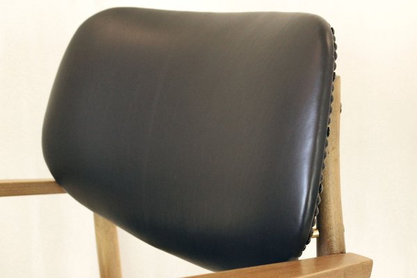 Leather Office Armchair, 1950s-TOI-1109624