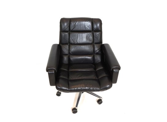 Leather Office Chair by Herbert Hirche for Mauser Werke Waldeck, 1970s-HUW-1759416