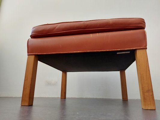 Leather Ottoman by Børge Mogensen for Fredericia, Denmark, 1963-NV-1357821