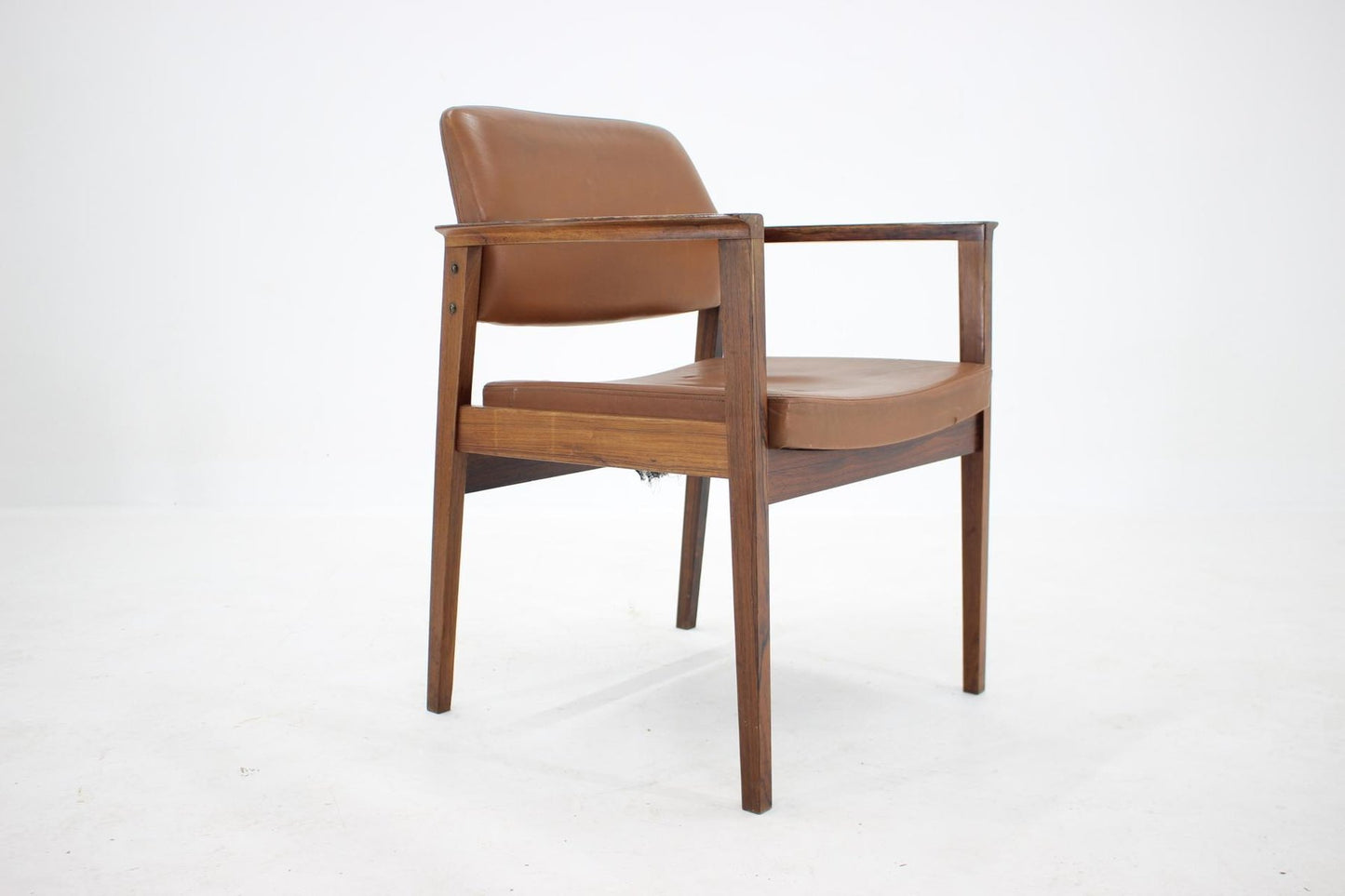 Leather Palisander Side or Desk Chair, Denmark, 1960s