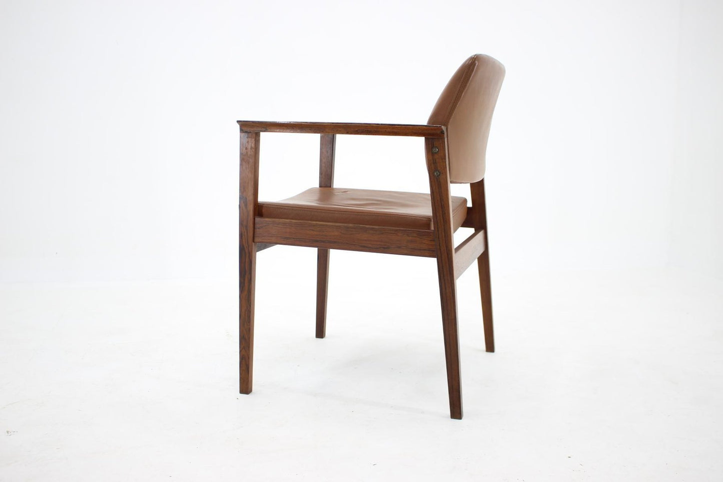 Leather Palisander Side or Desk Chair, Denmark, 1960s