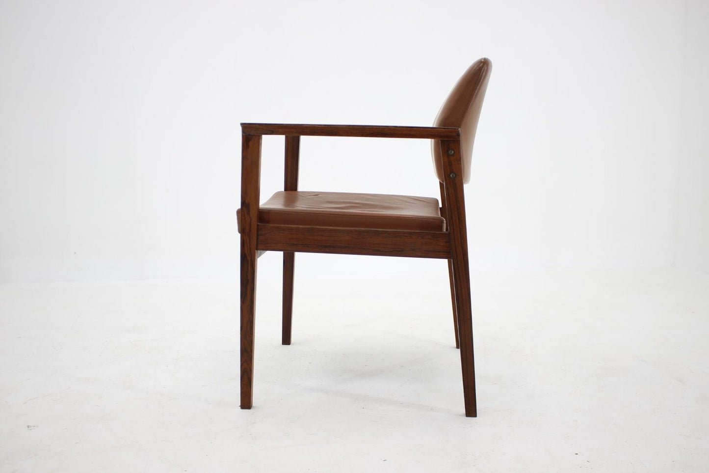 Leather Palisander Side or Desk Chair, Denmark, 1960s