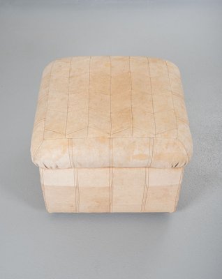 Leather Patchwork Pouf, 1970s-GCG-838590