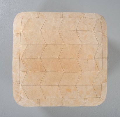 Leather Patchwork Pouf, 1970s-GCG-838590