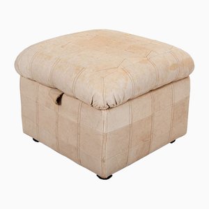 Leather Patchwork Pouf, 1970s-GCG-838590