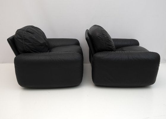 Leather Piumotto Armchairs by Arrigo Arrighi for Busnelli, Italy, 1970s, Set of 2-FER-1343624