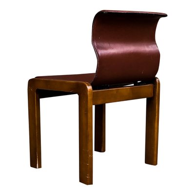 Leather & Plywood Dining Chairs by Tobia & Afra Scarpa, 1966, Set of 4-RPH-594434