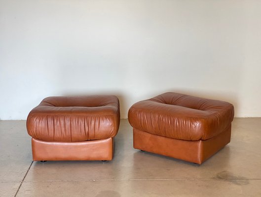 Leather Pouf, 1970s, Set of 2-NPC-2041867