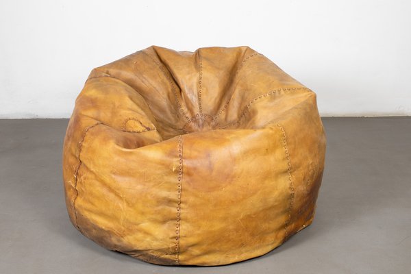 Leather Pouf by Pas Durbino Lomazzi, 1970s-LMR-1245756