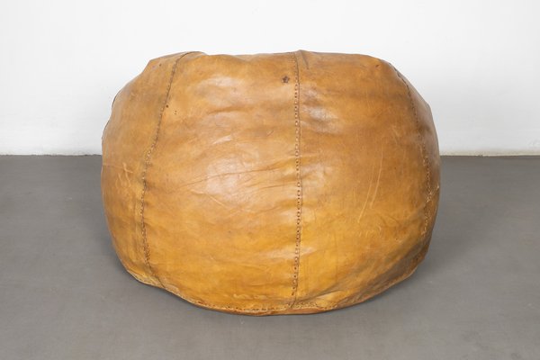 Leather Pouf by Pas Durbino Lomazzi, 1970s-LMR-1245756