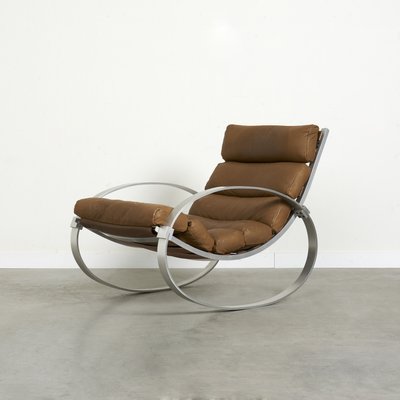 Leather Rocking Chair by Hans Kaufeld, 1970s-NDL-2023599