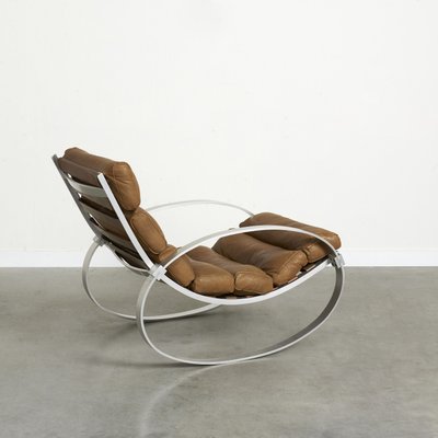 Leather Rocking Chair by Hans Kaufeld, 1970s-NDL-2023599