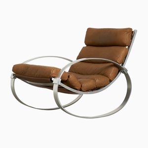 Leather Rocking Chair by Hans Kaufeld, 1970s-NDL-2023599