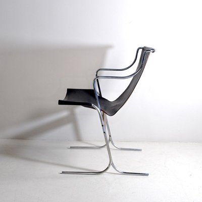 Leather Rocking Chair with Steel Structure, 1960s-JQO-829738