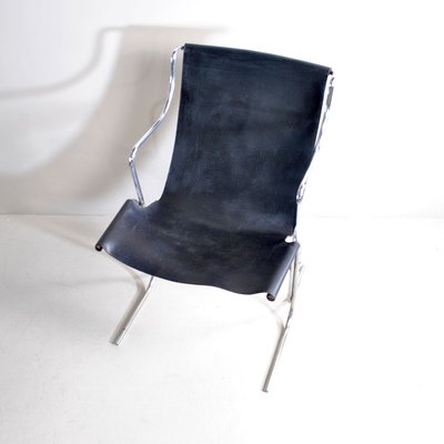 Leather Rocking Chair with Steel Structure, 1960s-JQO-829738