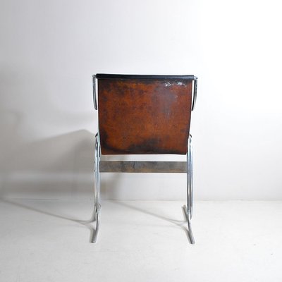 Leather Rocking Chair with Steel Structure, 1960s-JQO-829738