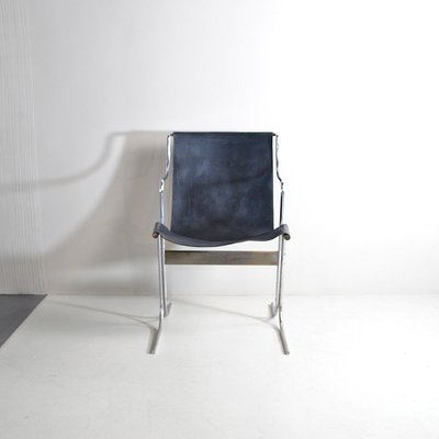 Leather Rocking Chair with Steel Structure, 1960s-JQO-829738