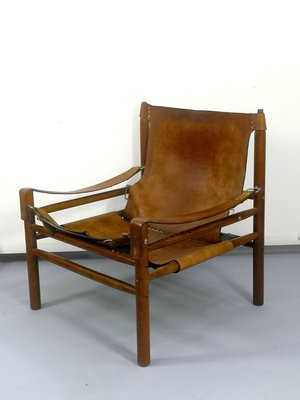 Leather Safari Armchair, 1970s-UWE-764604