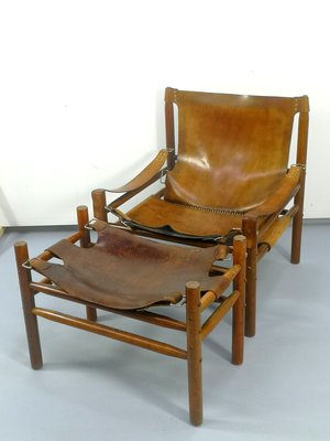 Leather Safari Armchair, 1970s-UWE-764604