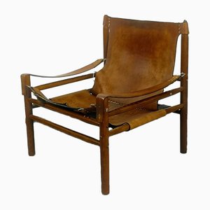 Leather Safari Armchair, 1970s-UWE-764604