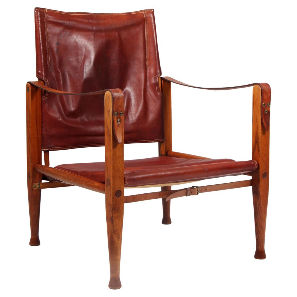 Leather Safari Chair by Kaare Klit for Rud Rusmusen, 1960s