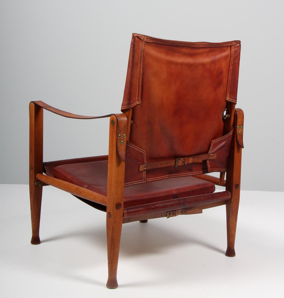 Leather Safari Chair by Kaare Klit for Rud Rusmusen, 1960s