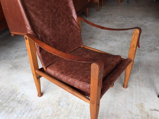 Leather Safari Chairs by Kaare Klint for Rudolf Rasmussen, 1950s, Set of 2-WSA-831409