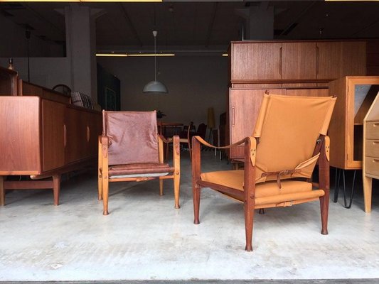 Leather Safari Chairs by Kaare Klint for Rudolf Rasmussen, 1950s, Set of 2-WSA-831409