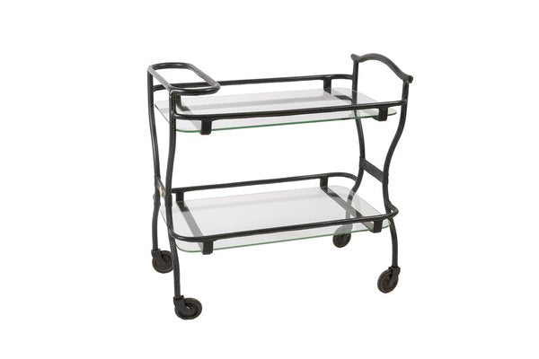 Leather Sheathed Bar Trolley by Jacques Adnet-VRR-1047666