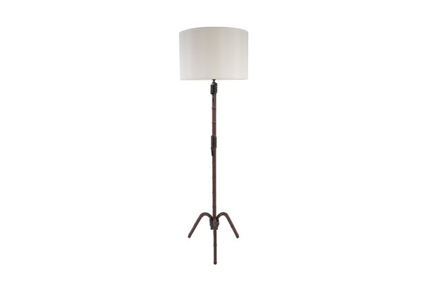 Leather Sheathed Floor Lamp by Jacques Adnet-VRR-1047692