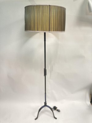 Leather Sheathed Floor Lamp by Jacques Adnet, 1950s-VRR-1718542