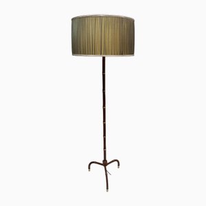 Leather Sheathed Floor Lamp by Jacques Adnet, 1950s-VRR-1718549