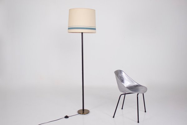 Leather Sheathed Floor Lamp from K & L Belyning, Sweden, 1950s-OWS-1698415