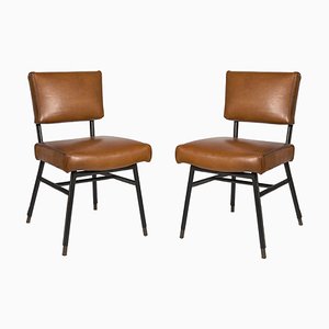 Leather Side Chair by Jacques Adnet, 1950s-VRR-570579