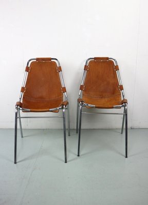 Leather Side Chairs by Charlotte Perriand for Les Arcs, 1960s, Set of 2-DT-2026148