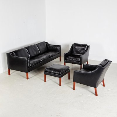 Leather Sofa Set by Børge Mogensen, Set of 4-CI-878512