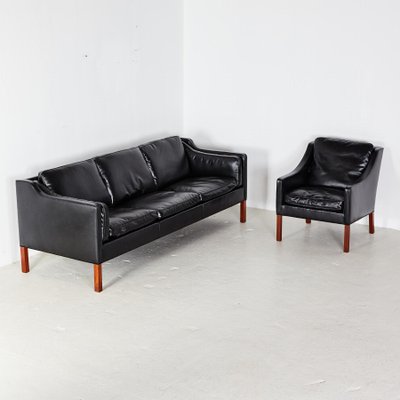 Leather Sofa Set by Børge Mogensen, Set of 4-CI-878512