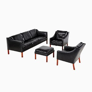 Leather Sofa Set by Børge Mogensen, Set of 4-CI-878512