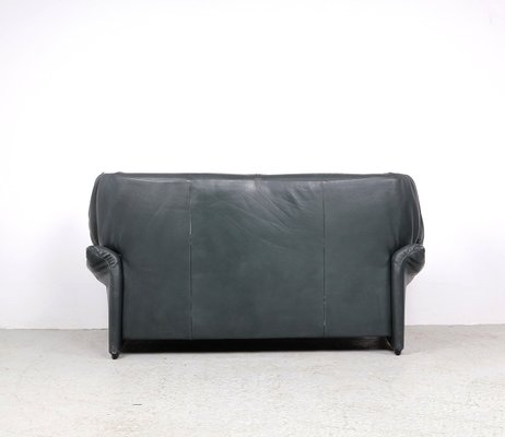 Leather Sofa with Pouf by Vico Magistretti for Cassina, 1980s, Set of 2-SN-2025966