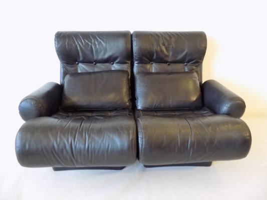 Leather Sofalette / Modular 2-Seater Sofa by Otto Zapf, 1970s-HUW-866316