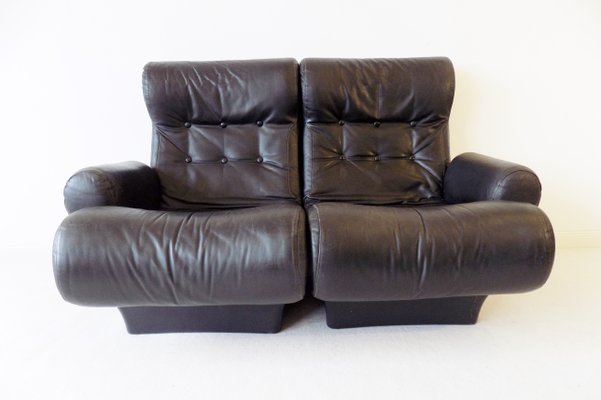 Leather Sofalette / Modular 2-Seater Sofa by Otto Zapf, 1970s-HUW-866316