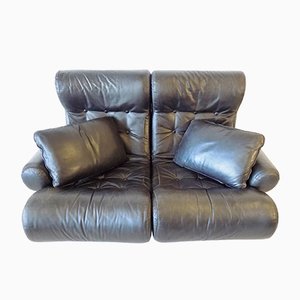 Leather Sofalette / Modular 2-Seater Sofa by Otto Zapf, 1970s-HUW-866316